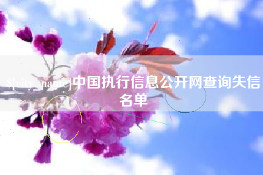 中国执行信息公开网查询失信名单