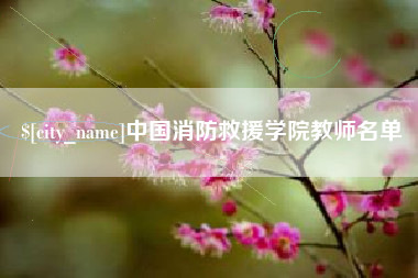 中国消防救援学院教师名单